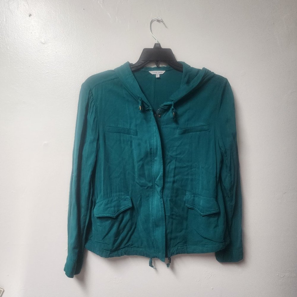 Naked Zebra Green Zip Up Hooded Jacket Large